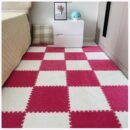 30pcs 30x30x1cm Plush Interlocking Foam Floor Tiles - Washable Square Puzzle Rugs For Livingroom​