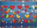 Awareness Puzzle Pieces Heart Carpet 63x48 in Area Rug - Soft to The Touch, fine Velvet, Washable, wear-Resistant, no lint
