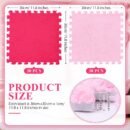60 Pieces Plush Puzzle Foam Floor Mat Square Interlocking Carpet Tiles with Fluffy Play Mat Floor Tiles Soft Climbing Area Rugs for Living Room Floor Gym Area(Pink, Rose Red)